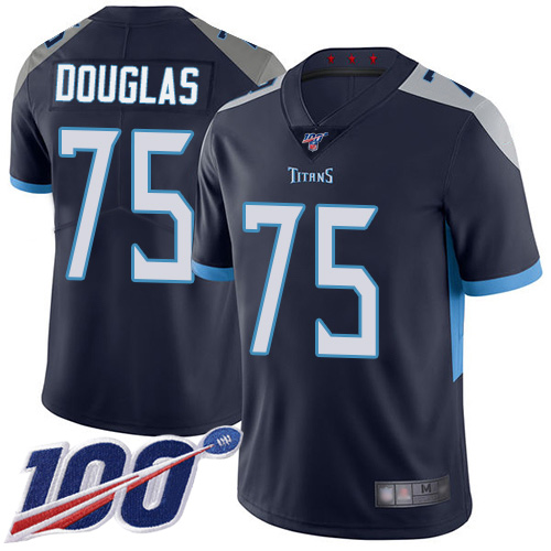 Tennessee Titans Limited Navy Blue Men Jamil Douglas Home Jersey NFL Football #75 100th Season Vapor Untouchable